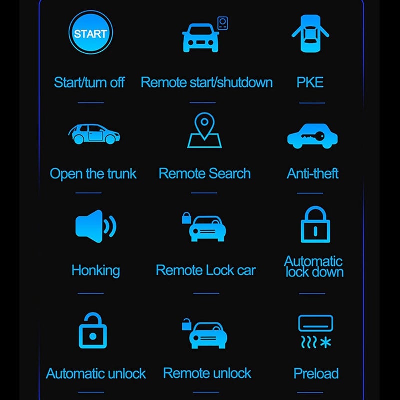 CHADWICK Car Remote Start Stop Kit, 12V One-Key Engine Start Anti-Theft System, PKE Passive Keyless Entry with Push Button, Bluetooth Mobile Phone APP Control, Professional Installation Needed - Image 3